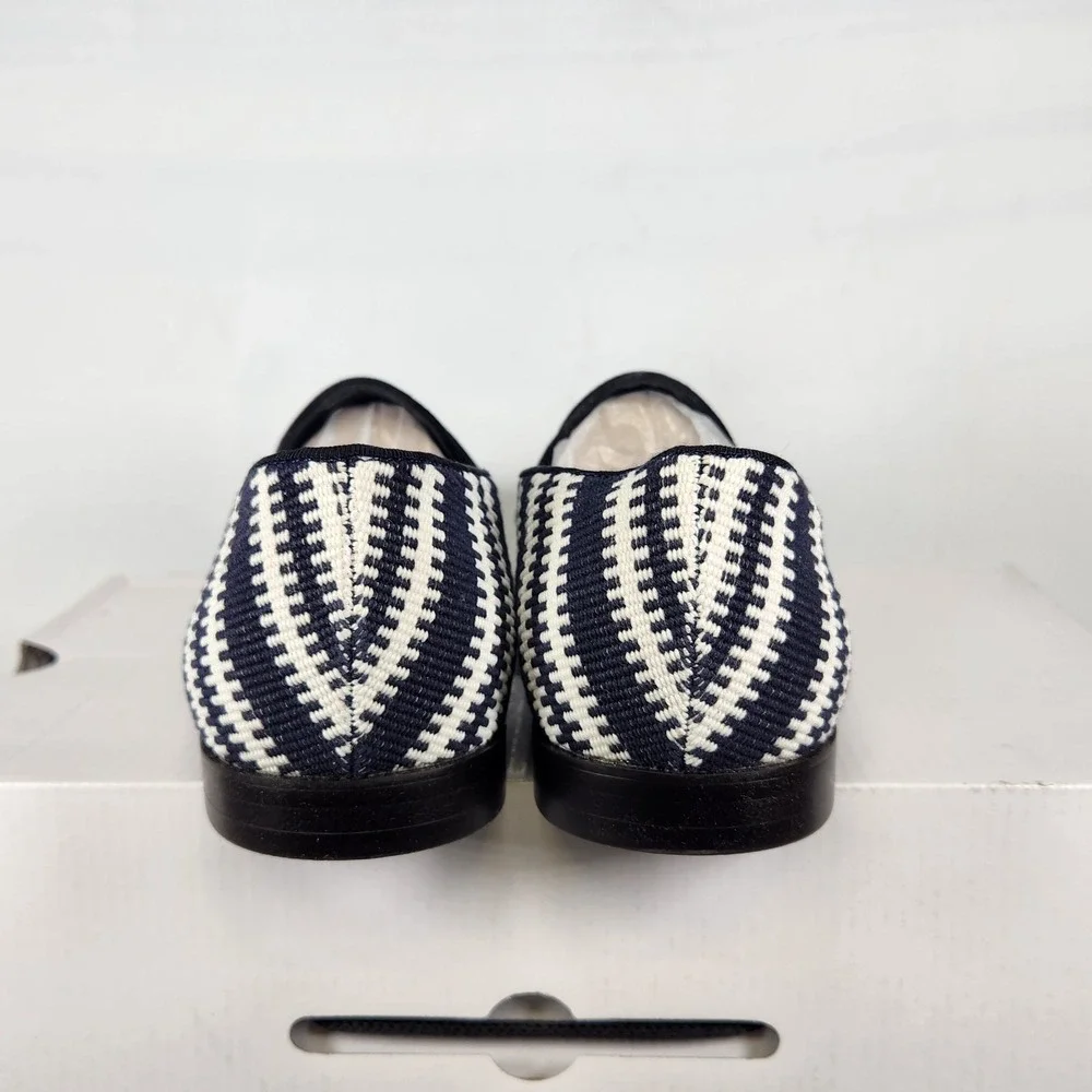 Aldo Loafers Men Size 9.5 Navy White Waterfront Woven Pillow Walk Slip On Shoes